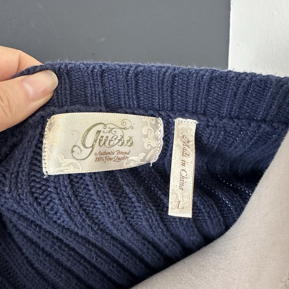 Vintage Guess Knit Button Cardigan Bow Ribbons Cottage Core Preppy 90s Y2K - Picture 7 of 10